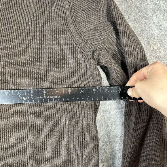 Eddie Bauer Sweater Men Large Tall Knit 1/4 Button Pullover Brown Casual Preppy - Picture 3 of 7